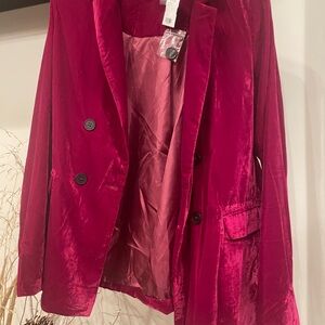 AKIRA Red Velvet Blazer Elegant Suit Jacket
